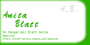 anita blatt business card